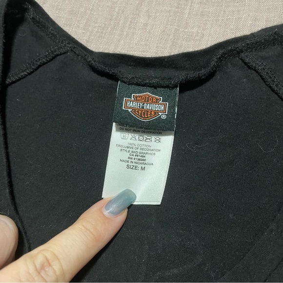 Harley-Davidson Custom Black Muscle Tee Biker Cut Outs Graphic Size Medium - Picture 5 of 8